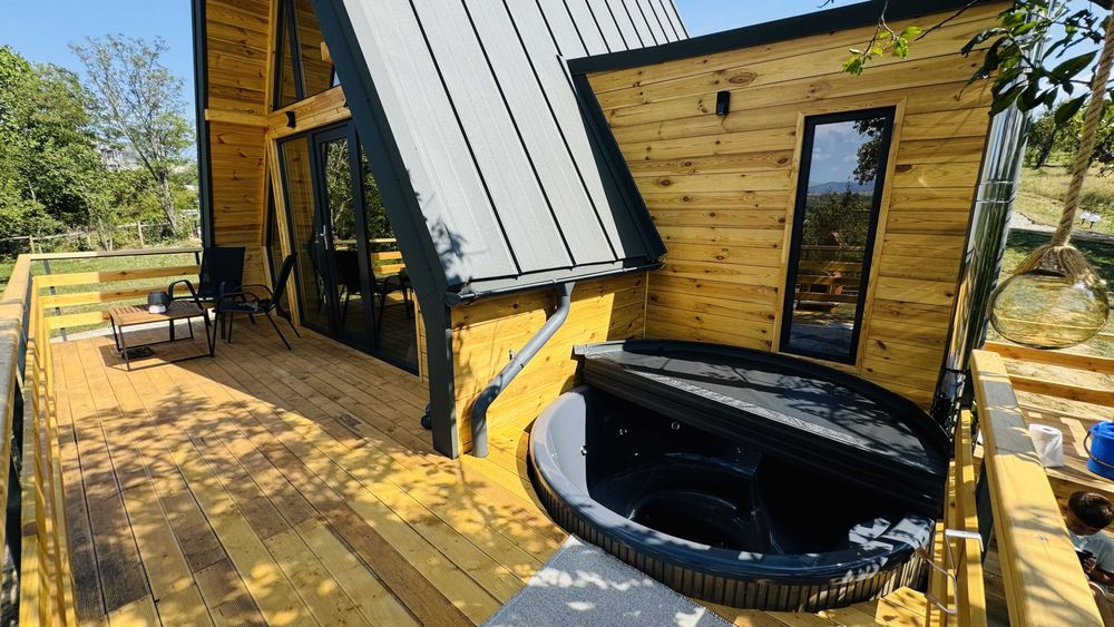 Cabana A-Frame, cu jacuzzi și saună opționale, perfectă pentru 4 persoane - Bangkok