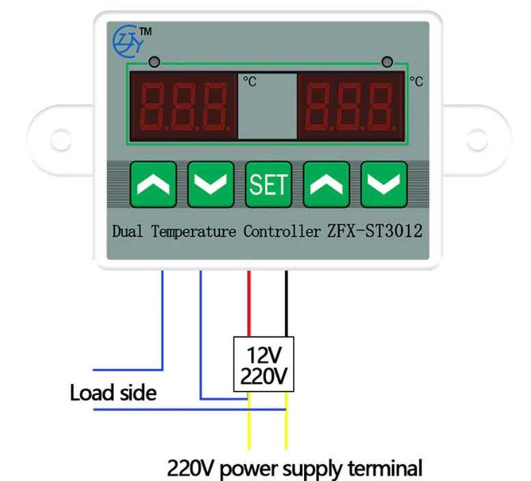 Temostat electronic cu doua sonde dual control 220V