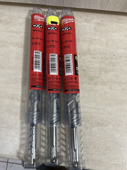 Burghie Milwaukee MX4 20x250mm si 22x250mm Noi Italia cu 4 Pastile