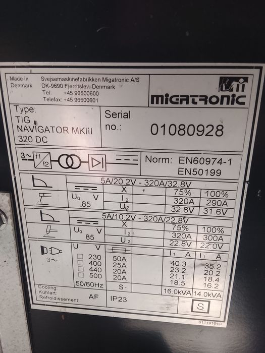 Аргонов апарат Migatronic 320 DC