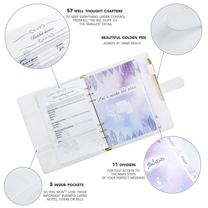 Planner agenda nunta - nou, alb lb. Engleză