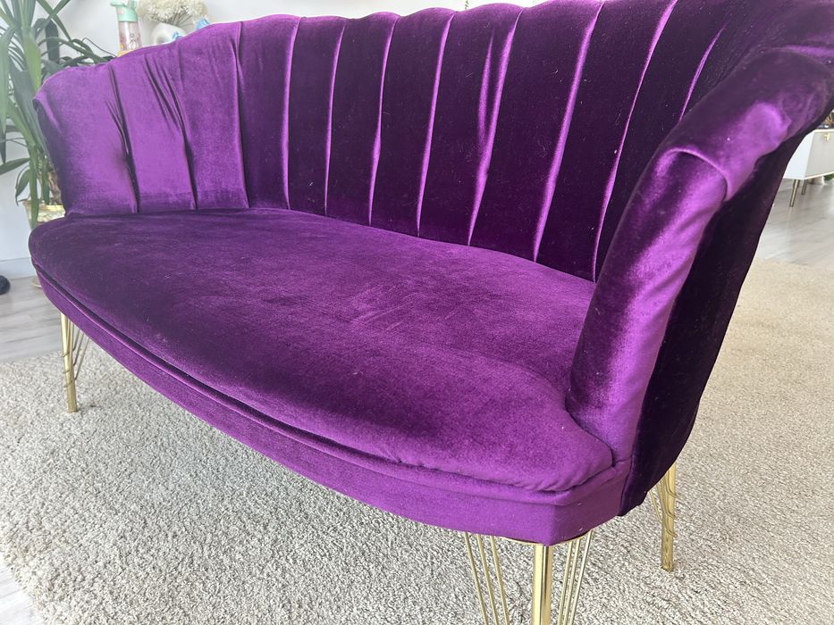 Canapea catifea mov 2 persoane