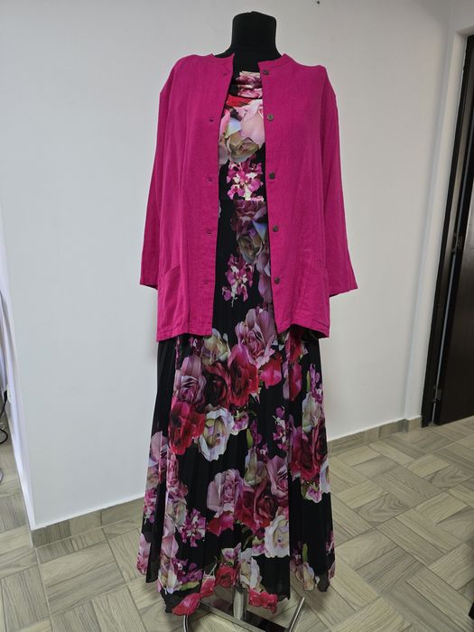 Rochie imprimeu floral, plisata, model superb