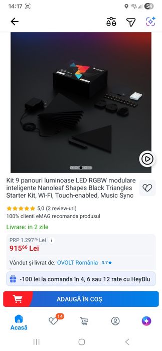 Editie limitata Panou Smart Led 9 nanoleaf nou nanoleaf