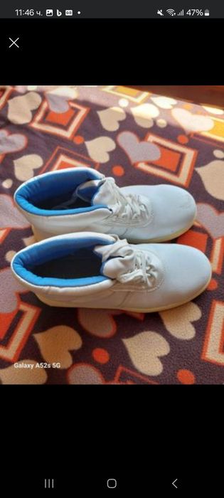 Работни обувки с метално бомбе черни и бяли