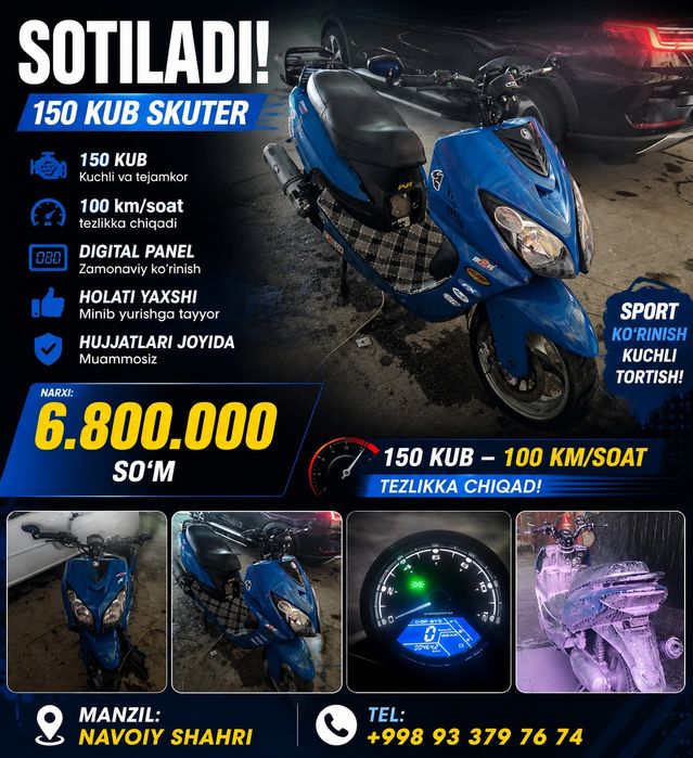 150 kub skuter sotiladi