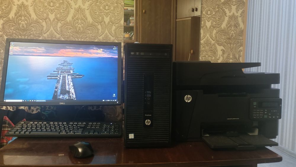 компьютер принтер HP монитор