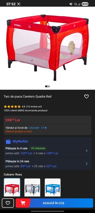 Tarc de joaca Caretero Quadra Red