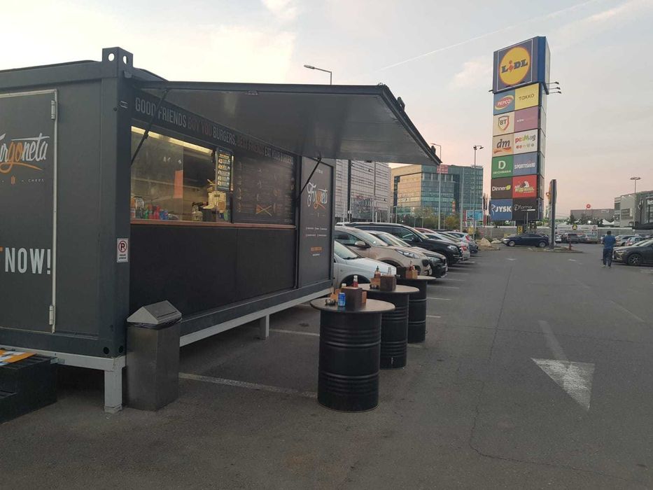 Container comercial (Fast Food) cu structura metalica sub si tablou 380V de vanzare