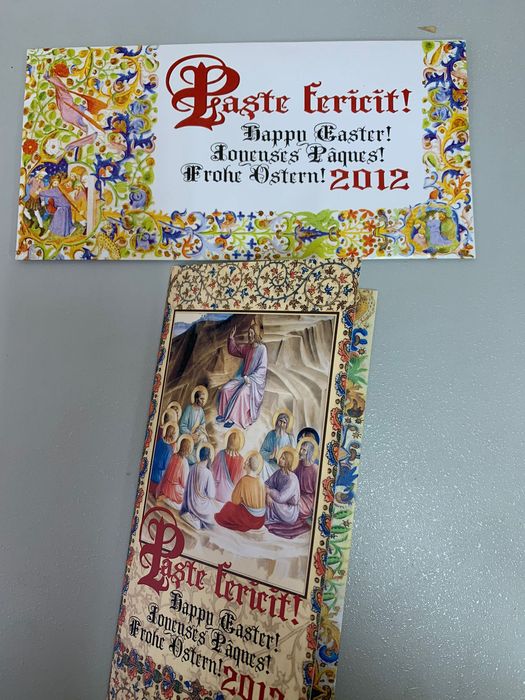 Felicitare Paste religios 2012  medalie tombac  Monetăria Statului BNR