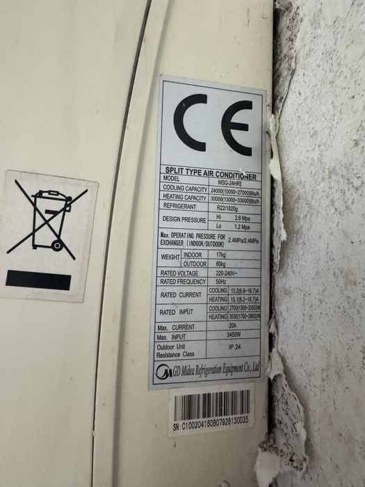 Midea 24 климатик