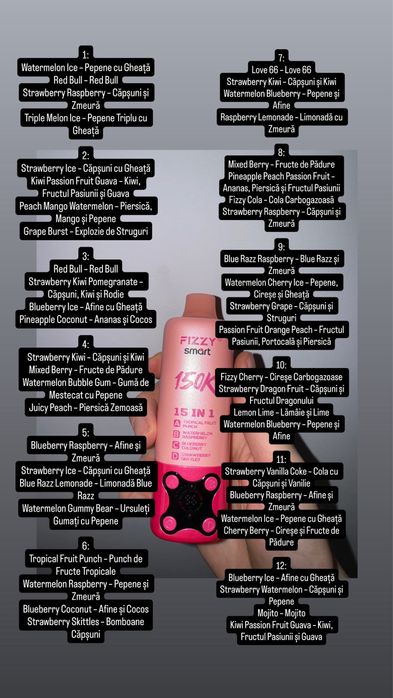 Fizzy 150,000 15 in 1 reincarcabil