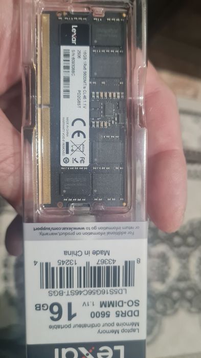 DDR5 16 gb lexar и  8 GB 4800 от ноутбука заводская