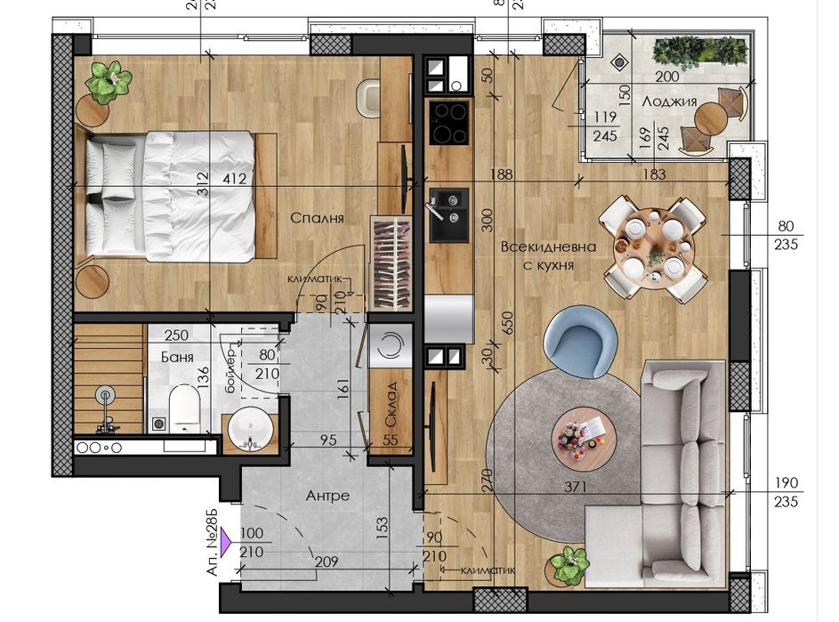 Без комисиона от КУПУВАЧА!  Ексклузивно! Двустаен апартамент за продаж