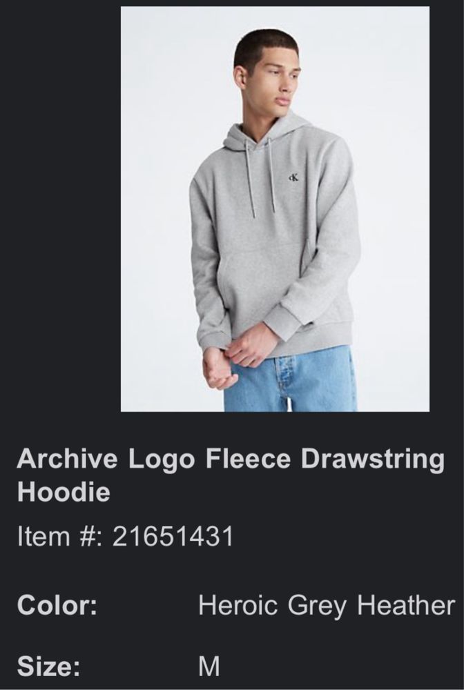 Archive Logo Fleece Drawstring Hoodie