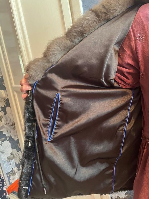 Шуба автоледи воротник соболь