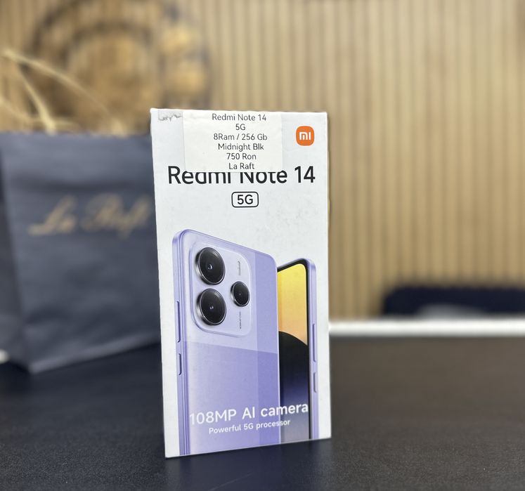 Redmi Note 14 5G 256Gb / Midnight  Black / Liber de retea /Fact&Gar/