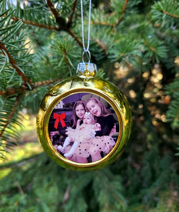 Коледна топка висулка за елха със снимка