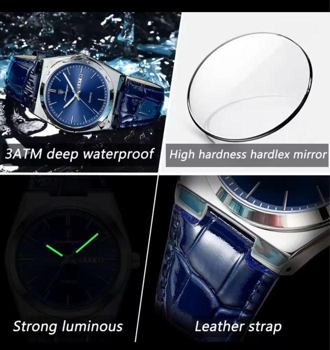 Чисто Нов Мъжки Часовник Poedagar 9347