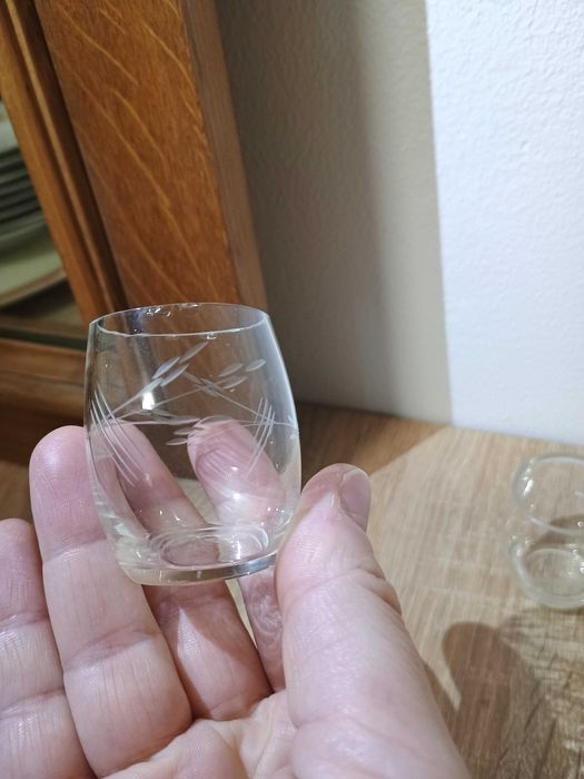 Set 6 pahare mici shot sticla bauturi alcoolice whisky sherry coniac