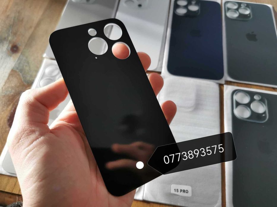 Capac sticla spate carcasa iPhone 13 12 11 x Xs 8 Max Plus Pro geam