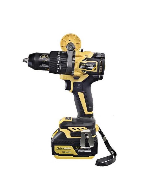 Аккумуляторный шуруповерт Hanskonner Б/Щ,165Нм,Патрон13мм, Удар,Защита