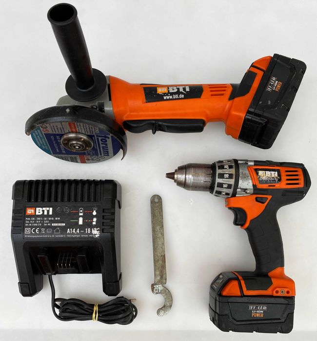 BTi A18BS и BTi A18WKS - Акумулаторен винтоверт и ъглошлайф 2x18V 4.0A
