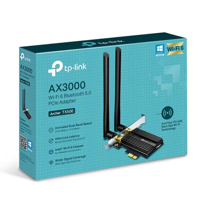 Placa de retea Wi-Fi 6 TP-Link  TX55E AX3000, Dual-Band,Bluetooth 5.0