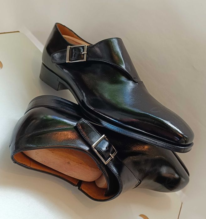Pantofi monk 39.5 40 de lux lucrati manual FABI NOI piele maturala sup