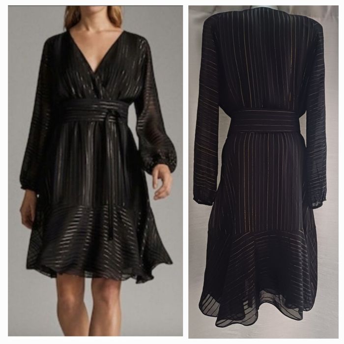 Massimo Dutti елегантна черна рокля, размер 40