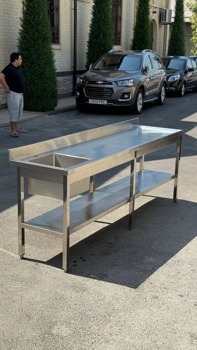 Арзон стол из нержавейки мойка стеллаж стиллаж зонт вытяжка