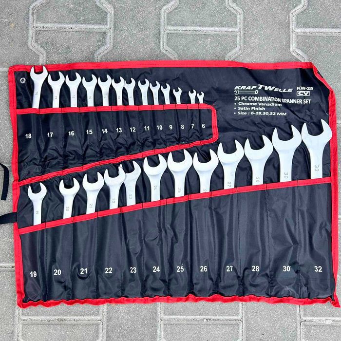 НЕМСКИ !!! Комплект звездогаечни ключове 6–32мм, KRAFTWELLE 25 части