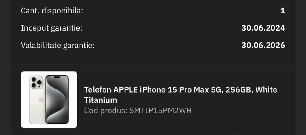 Iphone 15 Pro Max 256 white titanium