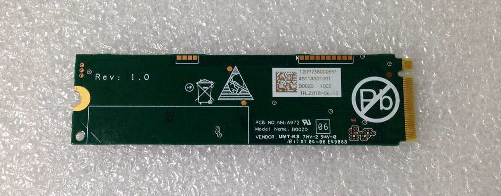 SSD NVME Lenovo 256GB SATA-III 6G/s 100% Life 3DNow Win10 fru 00UP470