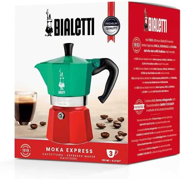 Кафеварка Bialetti Moka Express Italia Collection, 3 чаши, 130мл.