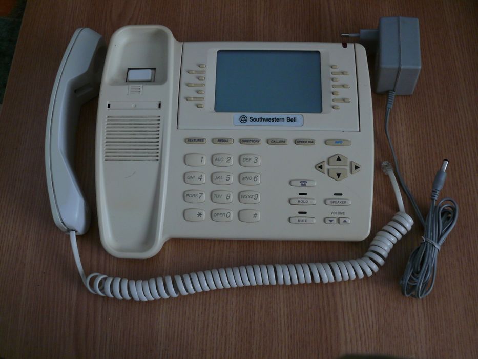 Telefon fix Southwestern Bell cu alimentator, în stare bună