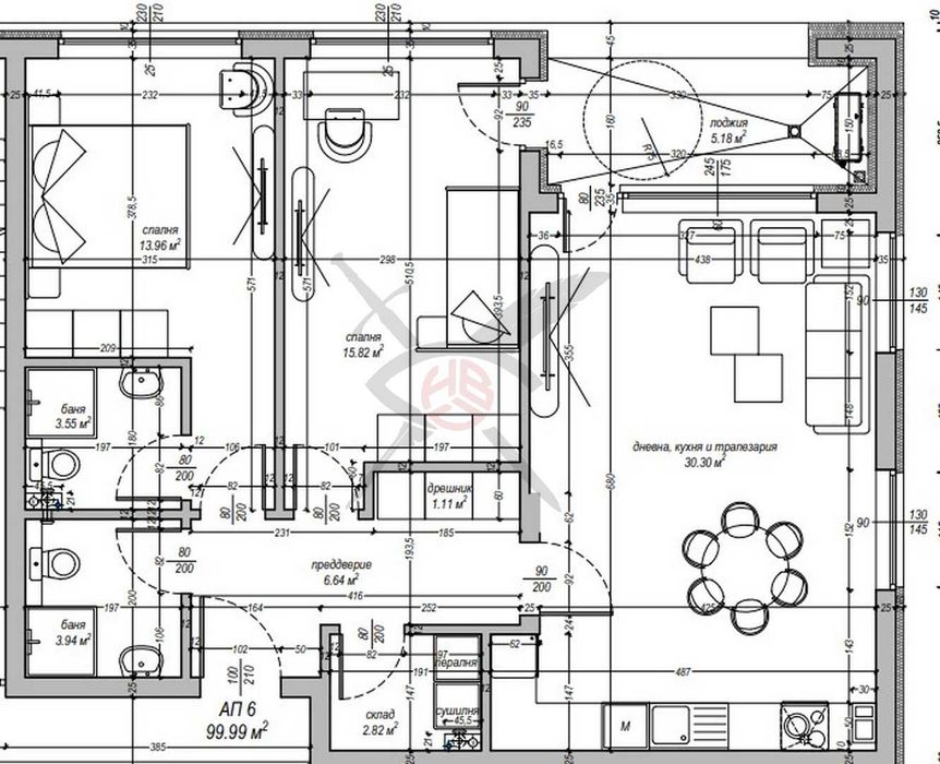 Тристаен апартамент в ж.к. Студентски град № 1046 №30052