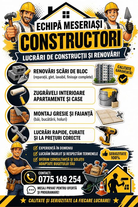 Echipa serioasa executam renovări