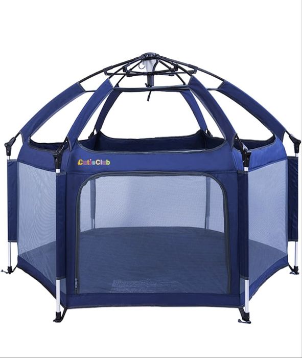 Țarc pliabil cu saltea și protecție UV