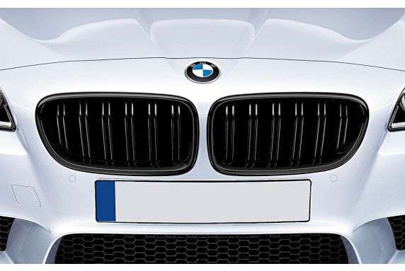 Grile duble BMW F10 F11 - finisaj negru lucios