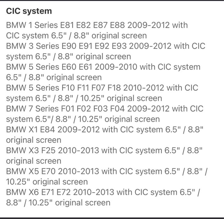 OFERTA Carplay BMW CiC seria 1 seria 3 seria 5 seria 6 X1 X3 X6