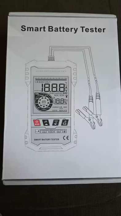 Tester baterii 12V/24V ToolTop ET2202, display colorat 3,2", nou