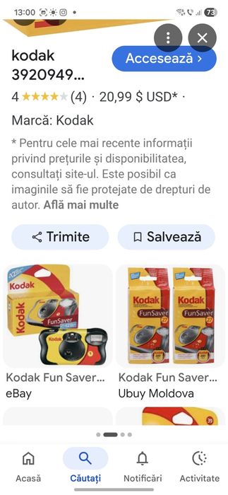 Kodak Fun Saver, aparat foto de unică folosință  super preț, noi, sigilate