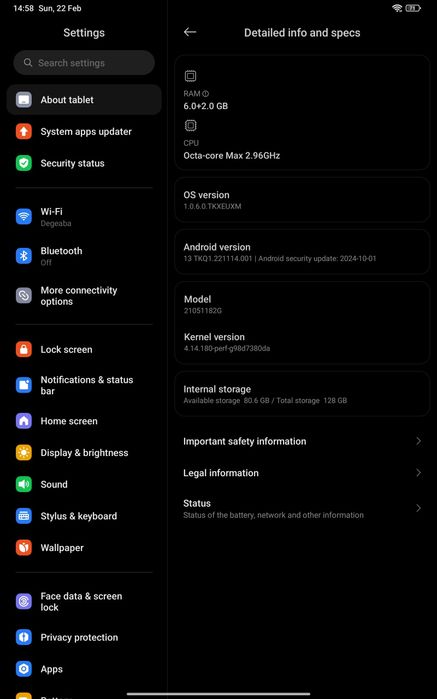 Xiaomi pad 5 128gb stocare / 6gb ram