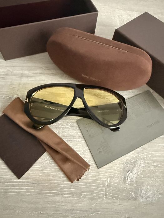 Ochelari Tom Ford Pilot Ochelari de soare Galben Negru Negri Bronson