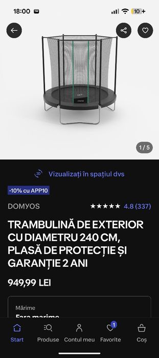 Trambulina Decathlon 240 cm