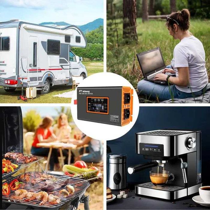 Продавам инвертор за кола 2500W 12V към 220V с LCD дисплей