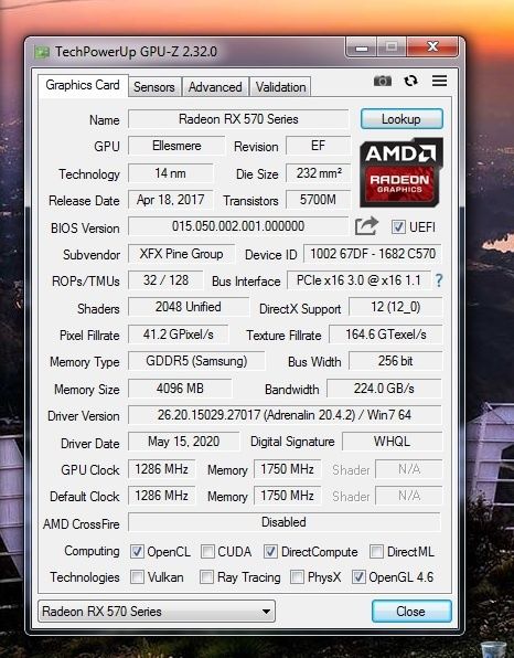 Видеокарта RX 570