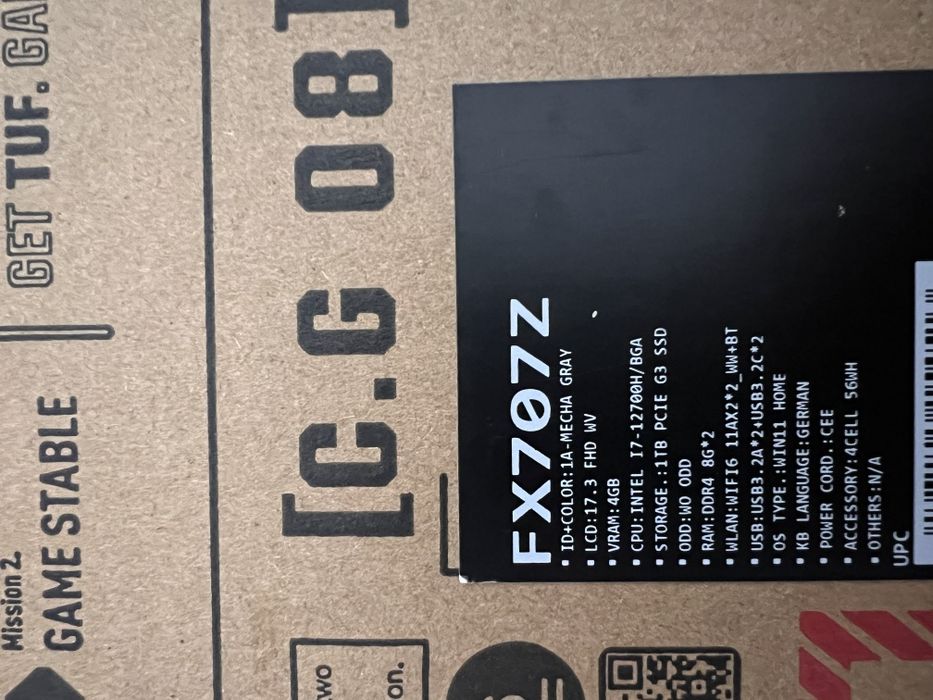 Лаптоп Asus TUF F17