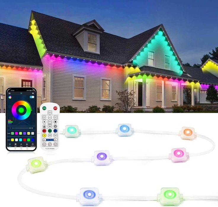 Постоянно външно осветление 15M, Smart RGBIC 30 LED,APP и дистанционно